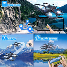 Load image into Gallery viewer, YLFU Drone with Camera, 1080P FPV Drone Camera with Remote Control Quadcopter, Gestures Selfie, One-Key Take Off/Landing, Speed Adjustment, 3D Flips, 2 Batteries Mini Drone for Adults Kids
