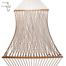 Load image into Gallery viewer, Original Pawleys Island Large Antique Brown DuraCord Rope Hammock – 13 ft. x 55 in., 2-Person, 450 lb Capacity, Oak Spreader Bar, Zinc-Plated Hardware, Handcrafted in the USA
