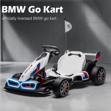 Load image into Gallery viewer, 36V Licensed BMW Electric Go Kart, 7.5 MPH Drift Kart with 400W Motor, Outdoor Drift-able for 6 Years Old, White
