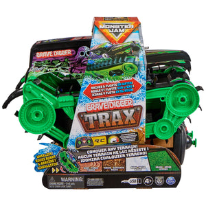 Monster Jam, Official Grave Digger Trax All-Terrain Remote Control Outdoor Vehicle, 1:15 Scale, Kids Toys