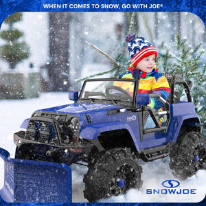 24 Volt Ride On Car Toy with Snow Plow Scoop and Parental Remote, Blue