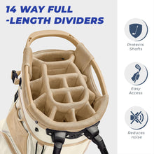 Load image into Gallery viewer, Sturdum 14 Way Golf Stand Bag with 12 Pockets n Full-Length Dividers

