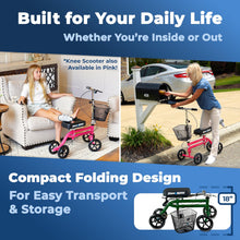 Load image into Gallery viewer, KneeRover Steerable Knee Scooter for Adults, Green
