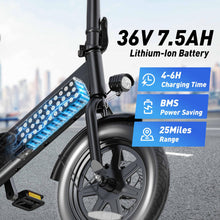 Load image into Gallery viewer, Electric Bike for Adults Teens, Folding Electric Bicycle, Commuter City E-Bike with 350W Motor and 36V 7.5Ah Battery,3 Levels Assist
