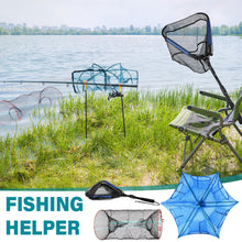 Load image into Gallery viewer, Windyun 3 Pcs Folded Fish Trap Includes Landing Net with Telescoping Pole Handle Cylindrical Hexagon Bait Bag Rope Bait Traps for Fishing Crab Crawfish Shrimp Lobster Accessories
