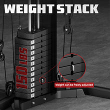 Load image into Gallery viewer, JELENS Home Gym System, 150LB Weight Stack Smith Machine - (Black, 140LBS Black Weights Package)
