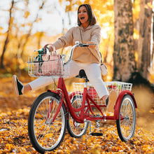 Load image into Gallery viewer, 24 26 Inch Adult Tricycle, Single Speed 7-Speed 3-Wheel Bike for Adults, Trike for Women Men with Detachable Front and Rear Baskets
