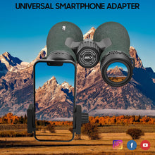 Load image into Gallery viewer, 12x50 UHD Binoculars for Adults High Powered with Upgraded Phone Adapter - Large View, Lightweight, IPX7 Waterproof, BAK4 Prism - Binoculars for Hunting Bird Watching Cruise
