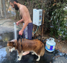 Load image into Gallery viewer, Flame King Portable Tankless Water Heater Propane Gas 10L 2.64 GPM at 68,000 BTU, Outdoor Instant Hot Water Shower for RV, Camping, Farm, Cabins
