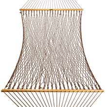 Load image into Gallery viewer, Original Pawleys Island Deluxe Antique Brown DuraCord Rope Hammock – 13 ft. x 60 in., 2-Person, 450 lb Capacity, Oak Spreader Bar, Zinc-Plated Hardware, Handcrafted in the USA

