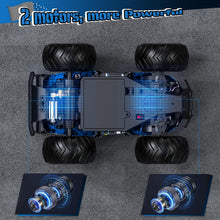 Load image into Gallery viewer, Remote Control Car, All-Terrain Remote Control Truck for Boys, Rechargeable Rc Truck with LED, 1:20, 10KM/H, 2 Motors, 2.4GHZ
