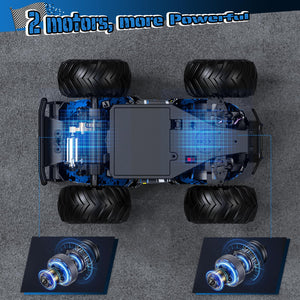 Remote Control Car, All-Terrain Remote Control Truck for Boys, Rechargeable Rc Truck with LED, 1:20, 10KM/H, 2 Motors, 2.4GHZ