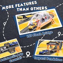 Load image into Gallery viewer, Slot Car Race Track Sets with 4 Slot Cars, Electric Race Car Track Include Slope Circular Overpass Track, Dual Racing Game
