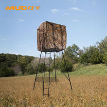 Load image into Gallery viewer, Muddy 12' Quad Pod Ladder Stand with Large 57 x 57 Platform &amp; Hunting Blind
