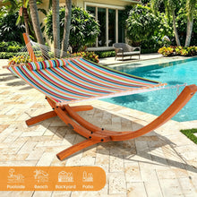 Load image into Gallery viewer, Lazy Daze Sunbrella Fabric Hammock with 13FT Arc Wood Hammock Stand
