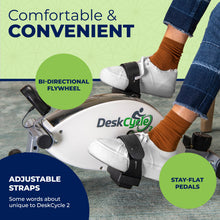 Load image into Gallery viewer, DeskCycle Under Desk Bike Pedal Exerciser - White Adjustable Height
