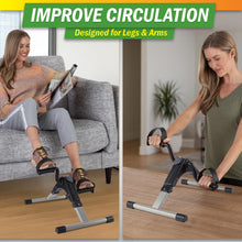 Load image into Gallery viewer, Under Desk Bike Pedal Exerciser with Calorie Tracker and Adjustable Resistance - Gray

