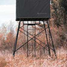 Load image into Gallery viewer, Rivers Edge® Landmark™ 550 Shooting House, 6' x 4.5' Interior Space, 8’ Tower, Adjustable Shooing Windows, Quiet Hinged Door, Marine-Grade Reinforced Synthetic Tarpaulin, Steel Frame, LM550C
