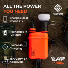 Load image into Gallery viewer, ELECOM NESTOUT Rugged Power Bank, 15000mAh Outdoor Charger, 32W USB-C Fast Charging PD, Waterproof IP67, Durable Shockproof, Battery Pack for iPhone Tablet Hiking Travel Camping (Orange, 15000mAh)

