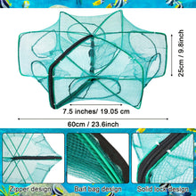 Load image into Gallery viewer, Woanger 3 Pcs Minnow Trap, Include 2 Fishing Bait Trap 1 Cylindrical Hexagon Crab Crawfish Trap, Lobster Shrimp Collapsible Cast Nets Portable Folded Fishing Accessories,12x21.65 Inches
