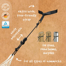 Load image into Gallery viewer, LA SIESTA Flora Classic Cotton Hammock with TreeMount &amp; Straps - Extra Large Patio Hammock, Indoor/Outdoor, 2 Person - King, Curacao
