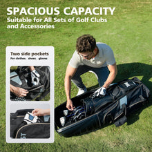 Load image into Gallery viewer, Golf Travel Bags for Airlines with Wheels, Hard Case Top and 1680D Heavy Duty Oxford Protect Golf Clubs, Lightweight and Easy to Maneuver, Black and Khaki
