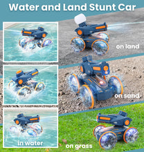 Load image into Gallery viewer, Amphibious Remote Control Car - Stunt Toy for Kids Ages 6-8-12, Water &amp; Land 4WD with Gesture Sensing, Lights
