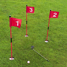 Load image into Gallery viewer, Foldable Portable Golf Flagstick (White) - Sectional Pin with Putting Flag, Great for Backyard Practice &amp; Home Yard Golf Setup
