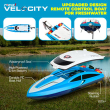 Load image into Gallery viewer, Blue Fast RC Boat- Remote Control Boats for Adults and Kids, Underwater Speed Racing Mini RC Boats for Pools and Lakes, 2.4GHZ Transmitter

