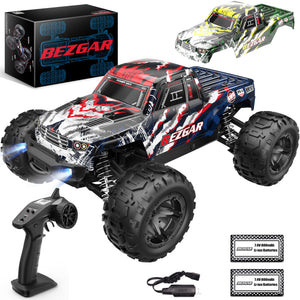 Hobby Grade 1:16 Scale Remote Control Truck, 4WD High Speed 40+ Kmh All Terrains Electric Toy Off Road RC Vehicle Car Crawler