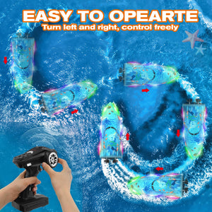 918 RC Boat, Remote Control Boat for Adults, Water Boats with LED Light for Kids, RC Ship, Summer Toys for Pools and Lakes, Toy Gift