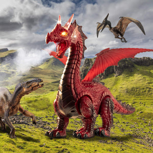 RC Dragon Smoke, Large Dinosaur Toy w/Actual Smoke Breath, Wing-Flapping, Roaring, Light-Up, Realistic Sound,