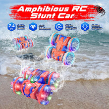 Load image into Gallery viewer, Amphibious Remote Control Car: Spider Double Sided 360° Flip Rotating RC Car Toy for 3+ Years Old Boys Girls Waterproof 2.4GHz RC Stunt Car
