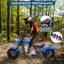 Load image into Gallery viewer, 36V Kids Ride On Dirt Bike, Electric Off-Road Motorcycle with 16.5 Mph Top Speed, Spring Suspension, Led Lights (Blue)
