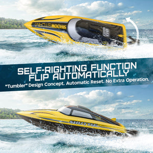 RC Boat - R208 20+ MPH Fast Remote Control Boat for Pool & Lake, 2.4GHz RC Boats for Adults & Kids, Summer Water Toy