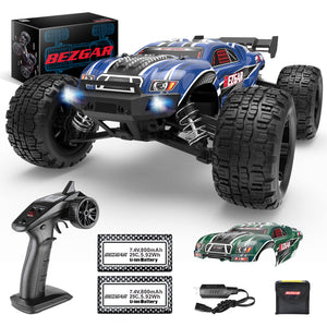 Grade 1:16 Scale Remote Control Truck, 4WD Top Speed 40+ Kmh All Terrains Electric Toy Off Road RC Truck Vehicle Car Crawler