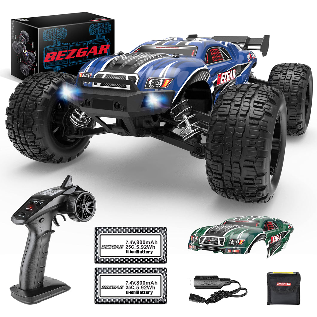 Grade 1:16 Scale Remote Control Truck, 4WD Top Speed 40+ Kmh All Terrains Electric Toy Off Road RC Truck Vehicle Car Crawler