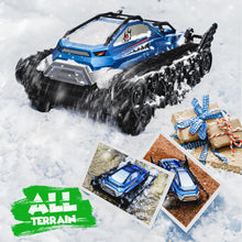 Load image into Gallery viewer, Amphibious Remote Control Car, Waterproof Shark Monster Truck, 360° Rotating Tank, Full Throttle, Blue
