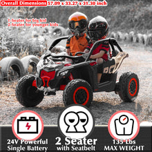 Load image into Gallery viewer, Maverick X3 24V Kids UTV 2 Seater Ride On Car with Remote Control 4WD Off-Road Buggy SxS Electric Vehicle, Black
