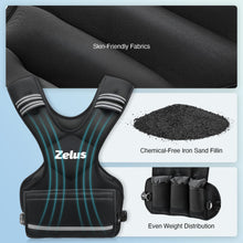 Load image into Gallery viewer, ZELUS Weighted Vest for Men and Women | 4-10lb/11-20lb/20-32lb Vest with 6 Ironsand Weights for Home Workouts | Adjustable Body Weight Vest Exercise Set for Cardio and Strength Training (20-32 lb.)
