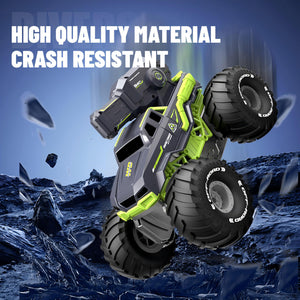 1:16 Remote Control Monster Truck All Terrain 4WD Amphibious RC Car & Boat with Water Spray Gun Waterproof Durable Toy