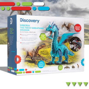 Discovery Kids RC Dragon Smoke, Large Dinosaur Toy w/Actual Smoke Breath, Wing-Flapping, Roaring, Light-Up, Realistic Sound