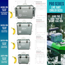 Load image into Gallery viewer, ENGEL 19 Quart Live Bait Cooler PRO for Fishing - Portable Minnow and Bait Bucket with Lithium-Ion Rechargeable Aerator - Silver (19Qt)

