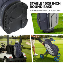 Load image into Gallery viewer, wosofe 14-Way Golf Cart Bag, Waterproof PU Leather, Blue/Grey Tour Style

