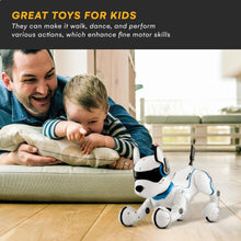 Load image into Gallery viewer, Top Race Rechargeable Robot Dog- Interactive Smart Robo Dog for Kids Ages 5-7 - Programmable with Remote Control (White)
