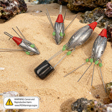 Load image into Gallery viewer, THKFISH 5 Pcs Sputnik Sinkers Surf Fishing Weight, Heavy-Duty Long Tail Lead Weights Saltwater Surf Casting Sinkers, Catfishing, and Beach Adventures in Ocean Sea Sand (8oz-5pcs)
