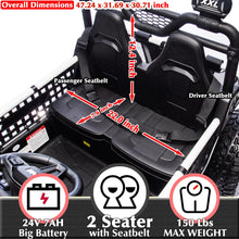 Load image into Gallery viewer, 24V 2 Seater XXL Kids UTV Ride On Car with Remote Control 4WD Off Road Electric Vehicle Ride On Toy Car (White)
