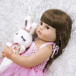 Reborn Baby Doll Silicone Body Original Girl (Cat 45cm)