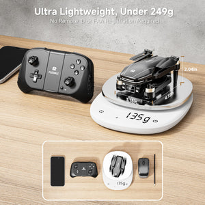 Drone with Camera 4K for Kids Adults, Brushless Motor Mini Foldable RC Drones with Propeller Guards for Beginners, One Key Take Off/Land