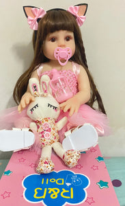 Reborn Baby Doll Silicone Body Original Girl (Cat 45cm)